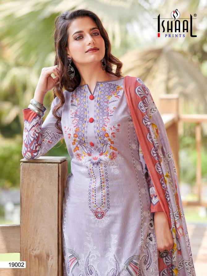 Ishaal Gulmohar 19 Latest Fancy Designer Casual Wear Pure Lawn Cotton Karachi Dress Readymade Collection 

